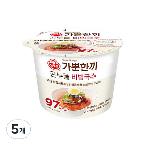 오뚜기 가뿐한끼 곤누들 비빔국수 192g, 5개
