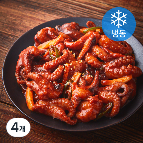 초록햇살 수라예찬 쭈꾸미볶음 보통매운맛 (냉동), 4개, 200g