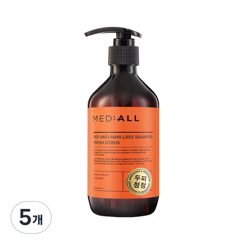 메디올 알시피 안티 헤어 로스 두피청정 샴푸 시트러스향, 300ml, 5개