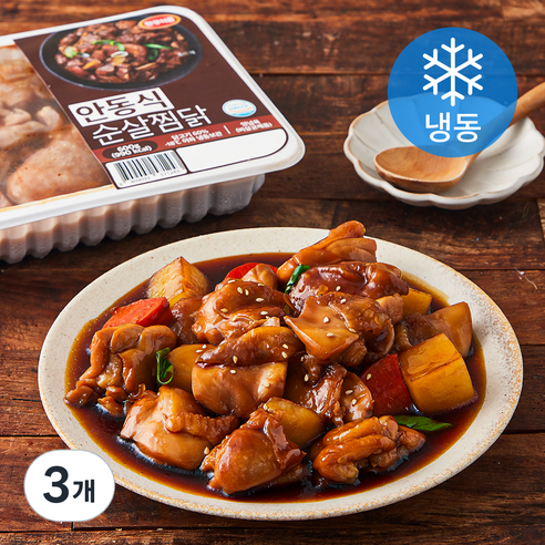 한강식품 안동식 순살 찜닭 (냉동), 600g, 3개