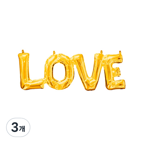 릴리드레스 대문자 LOVE 은박풍선 LPRP10, 골드, 3개