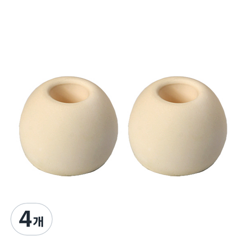 심플한 규조토 칫솔꽂이 원형, 옐로우, 4개