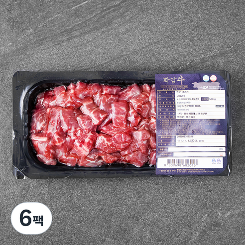 화담우 한우 국거리 (냉장), 500g, 6팩