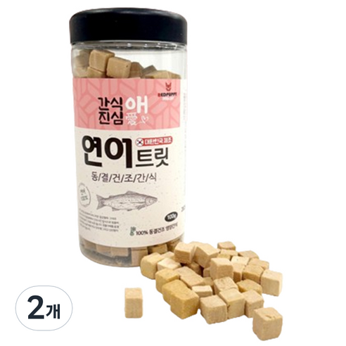 레드퍼피 반려동물 간식애진심 트릿 동결건조 통간식, 연어맛, 100g, 2개
