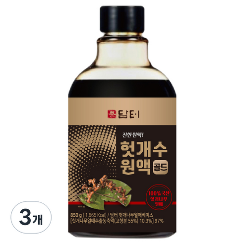 담터 헛개수 원액 골드, 3개, 850g