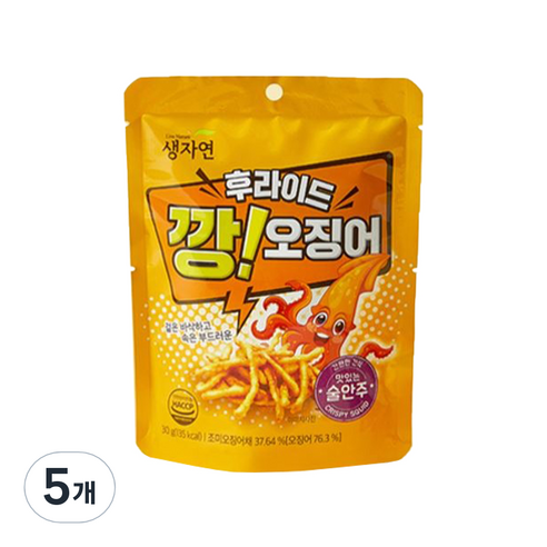 생자연 후라이드 깡 오징어, 30g, 5개