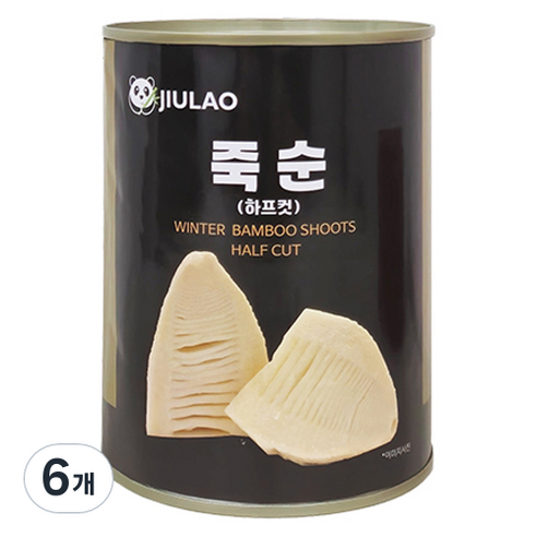 JIULAO 죽순 하프컷 통조림, 552g, 6개