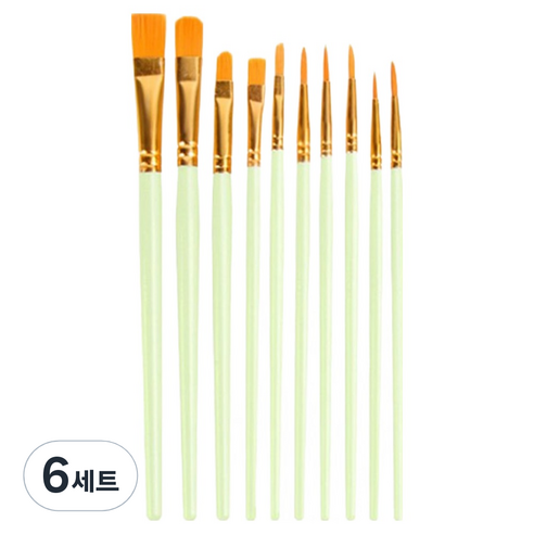 씨티 수채화붓 세트 민트, 6세트, 10종
