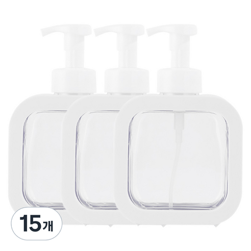 아리코 핸드워시 거품용기 디스펜서 500ml, 화이트, 15개