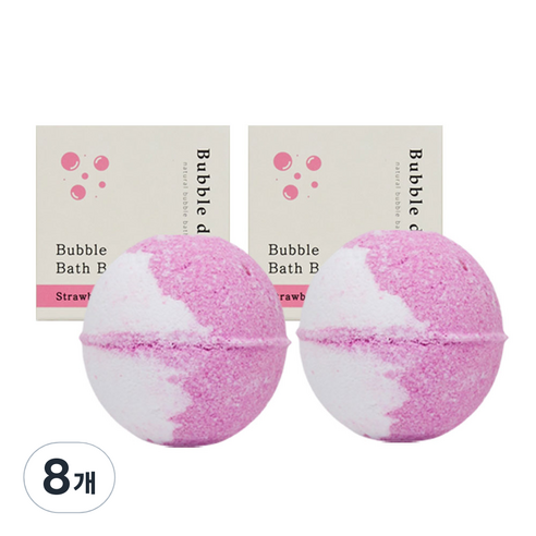 버블데이 배쓰밤 거품입욕제 스트로베리향, 100g, 8개