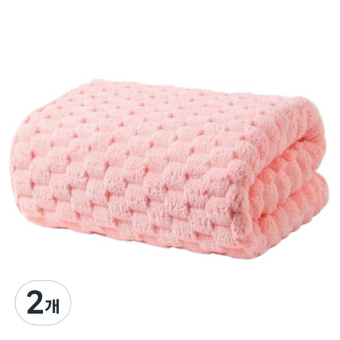 BBOO 보송보송 대형 비치 타올 바스 타월 90 x 170 cm, 핑크, 2개