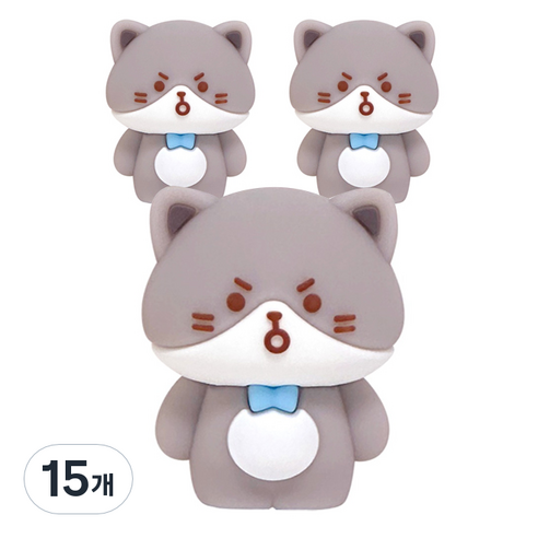 iiGEN 고양이 연필깎이, 회색, 15개