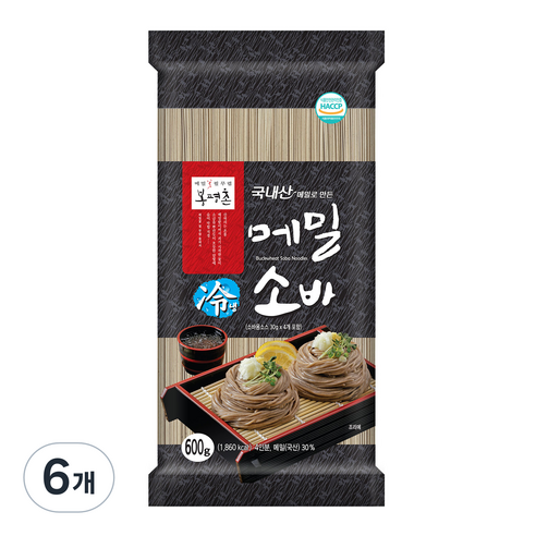 봉평촌 메밀소바, 600g, 6개