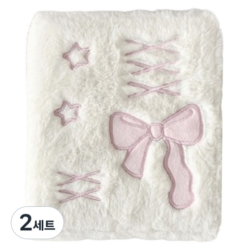 경이상점 털바인더 포카 바인더 A6 콜렉터북 + 양면속지 30p 세트, 화이트핑크, 2세트