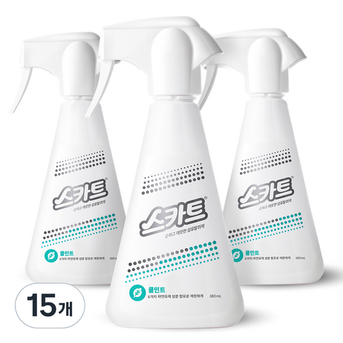 스카트 순하고 깨끗한 섬유탈취제 본품, 380ml, 15개, 쿨 민트