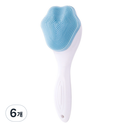 The해피앤 실리콘 세안 마사지 수동 클렌징 브러쉬, 6개, 블루