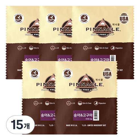 피너클 3개월 이상 강아지 건식사료, 송어+고구마, 40g, 15개