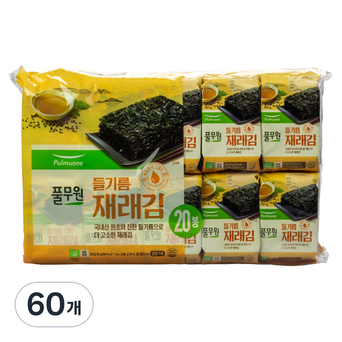 풀무원 재래 도시락김 8p, 4g, 60개