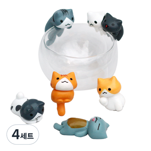 고양이 피규어 6종 세트, 4세트