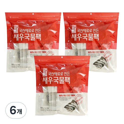 해심 새우 국물팩 10p, 150g, 6개