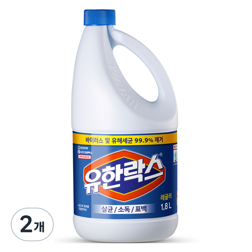 유한락스 멀티액션 레귤러 락스, 1.8L, 2개
