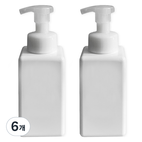 뉴앤룩 디스펜서 핸드워시 거품용기 450ml, 화이트, 6개