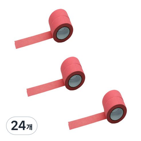 만들하비 컬러 종이 마스킹 테이프 2cm x 13m, 핑크, 24개
