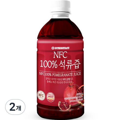 참앤들황토농원 NFC 착즙 석류즙, 1L, 2개