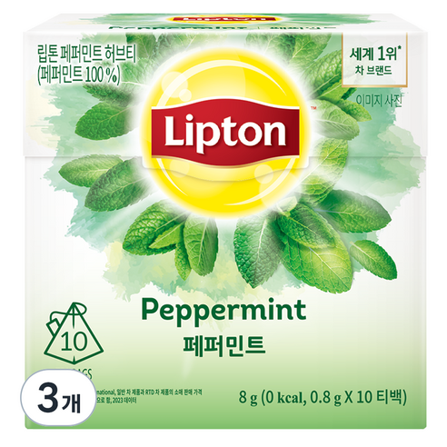 립톤 허브티 페퍼민트, 800mg, 10개입, 3개