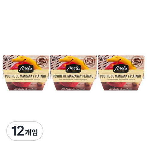 아넬라 첫시작 리얼 과일 디저트 세트, 12개, 100g, 바나나