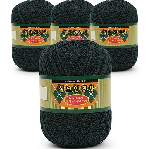 필립섬유 쎄비 실크 인견사 뜨개실 90g x 4p, 834 메란지그린블랙, 4개