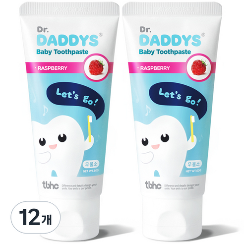 닥터데디스 아동용 무불소 베이비 치약, 60g, 12개