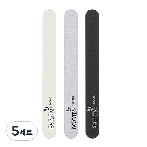 벨로티 심플형 네일파일 3p, 혼합색상, 5세트