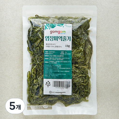 곰곰 염장미역줄기, 1kg, 5개