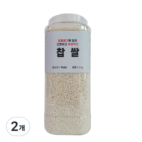 대한농산 통에담은 찹쌀, 2kg, 2개