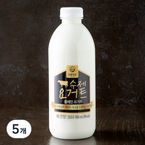 강훈목장 수제요거트 플레인, 1L, 1개입, 5개