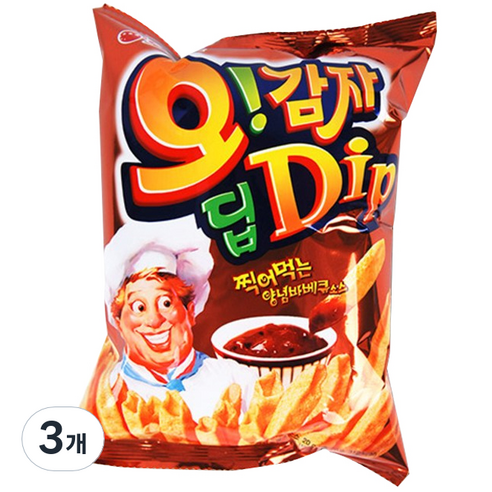 오리온 오감자 딥바베큐 스낵, 75g, 3개