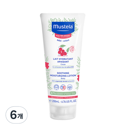 무스텔라 수딩 모이스처라이징 로션, 200ml, 6개