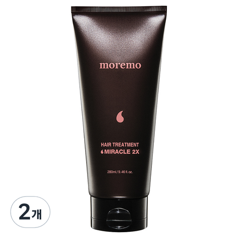모레모 미라클 2X 단백질 헤어팩 극손상 트리트먼트, 280ml, 2개