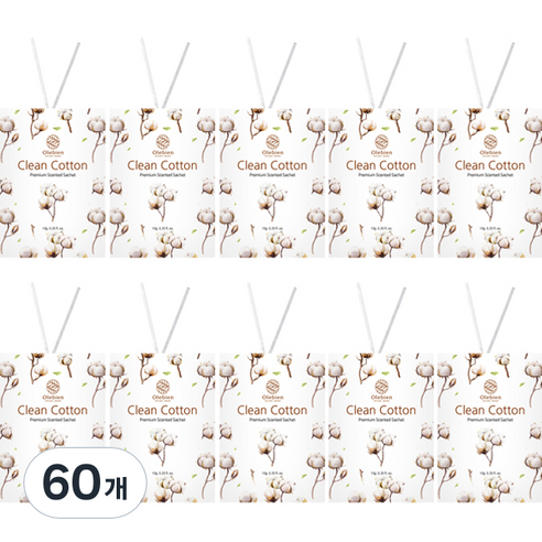 올레비엔 옷장 클린코튼 종이방향제 샤쉐 본품, 10g, 60개