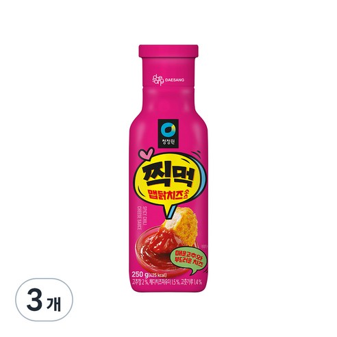 청정원 찍먹 맵닭치즈소스, 250g, 3개