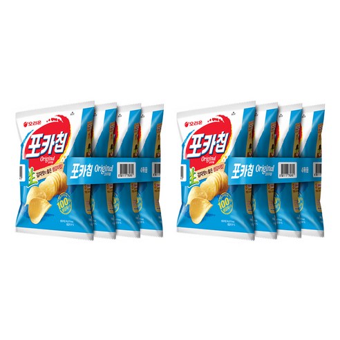 오리온 포카칩 오리지널, 38g, 8개