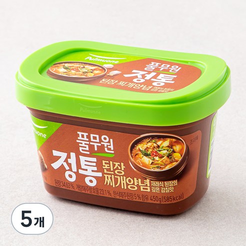풀무원 찬마루 정통 된장찌개양념, 450g, 5개