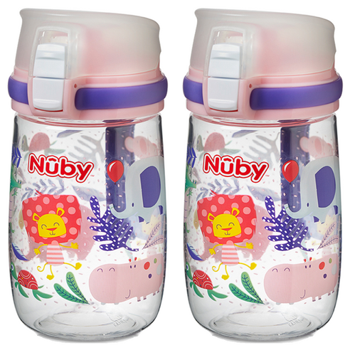 누비 정글 유아물병, 파티핑크, 300ml, 2개