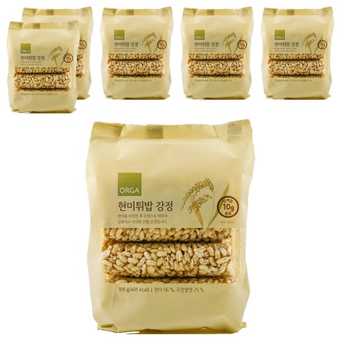 올가홀푸드 현미튀밥 강정, 105g, 6개