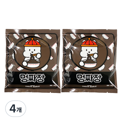 트릿테이블 강아지 멍짜장, 피부개선, 95g, 4개