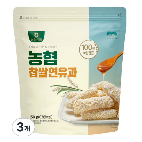 농협 찹쌀연유과, 150g, 3개