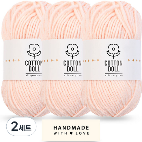 니뜨 코튼돌실 50g x 3p + 코튼 라벨 세트, 2세트, 9 소프트스킨