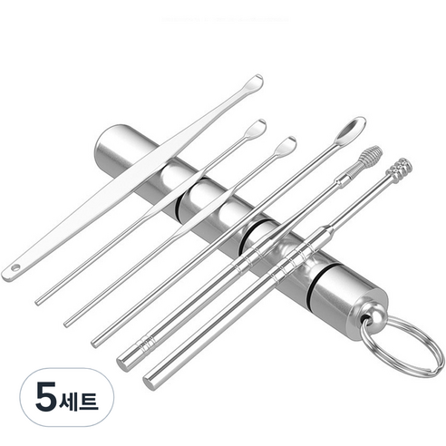 칼리오페 스테인리스 귀이개 실버 6종 세트, 1개입, 5세트