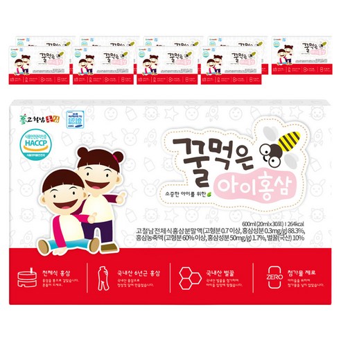 고철남홍삼 꿀먹은 아이홍삼, 30회분, 600ml, 10개